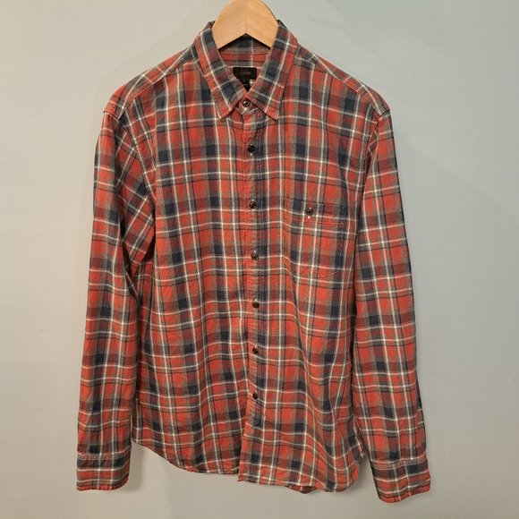 J. Crew men's medium long sleeve heavy weight plaid button down shirt - Picture 1 of 11